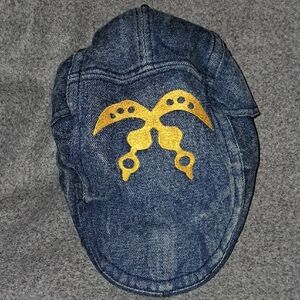 Hana Stylish Denim Cap with Gold Accent
